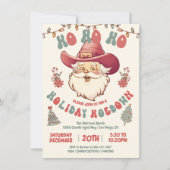 ホホホームダウンカウボーイサンタホリデークリスマスパーティー 招待状 (正面)
