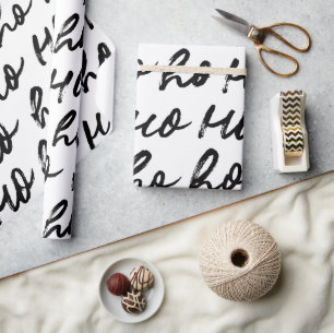 ホホホーモダンミニマル手描きクリスマス ラッピングペーパー