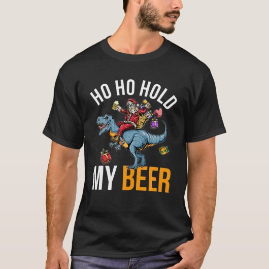 ホホホー私のビールクリスマスサンおもしろいタパーティーを保持 Tシャツ (正面)
