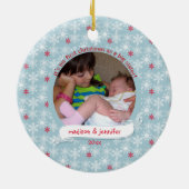 ホホホ格言第1回クリスマス姉妹写真 セラミックオーナメント (裏面)