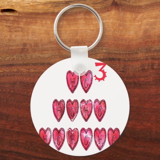 ホホホ!サンタカッコいいハート文字クリスマスラブデシ キーホルダー (正面)