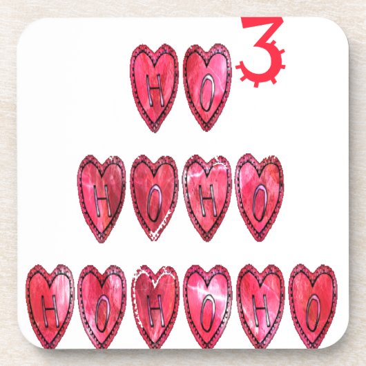 ホホホ！サンタカッコいいハート文字クリスマスラブデシ コースター (正面)