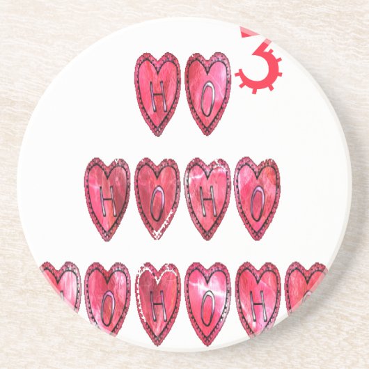 ホホホ！サンタカッコいいハート文字クリスマスラブデシ コースター (正面)