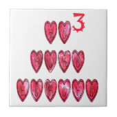ホホホ!サンタカッコいいハート文字クリスマスラブデシ タイル (正面)