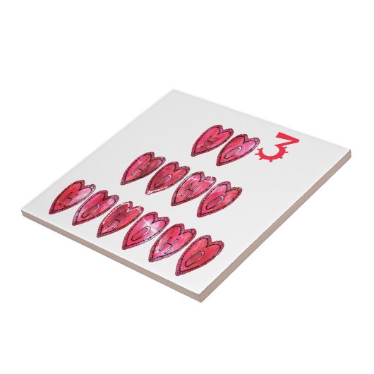 ホホホ!サンタカッコいいハート文字クリスマスラブデシ タイル (側面)