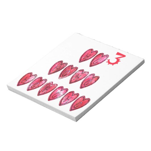 ホホホ!サンタカッコいいハート文字クリスマスラブデシ ノートパッド (回転)