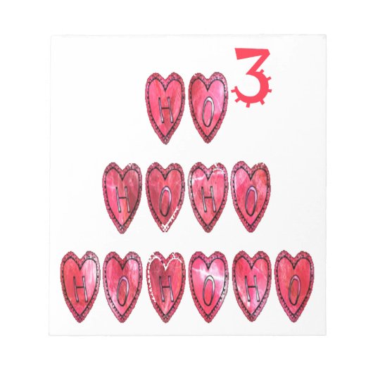 ホホホ!サンタカッコいいハート文字クリスマスラブデシ ノートパッド (正面)