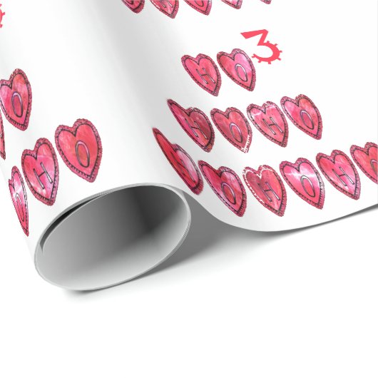 ホホホ!サンタカッコいいハート文字クリスマスラブデシ ラッピングペーパー (ロールコーナー)