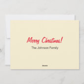 ホホホ シンプル サンタ ハット 赤 白 ベージュ シーズンカード (裏面)