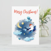 ホホホ！飛行機に乗ったサンタ シーズンカード (スタンド正面)