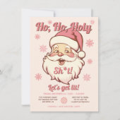 ホホーおもしろい取得レトロサンタパーティー 招待状 (正面)