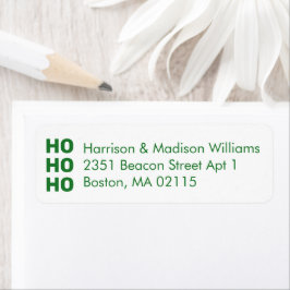 ホホーホグリーンホワイトクリスマス差出人住所 ラベル