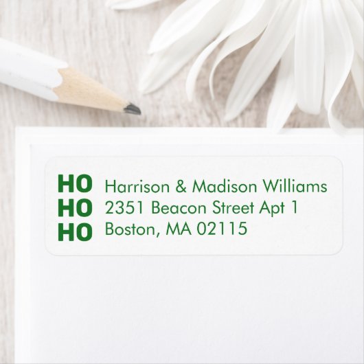 ホホーホグリーンホワイトクリスマス差出人住所 ラベル (インサイチュ)