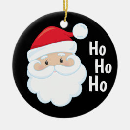 ホホーホサンタ顔クリスマスホリデイズレッドホワイト セラミックオーナメント