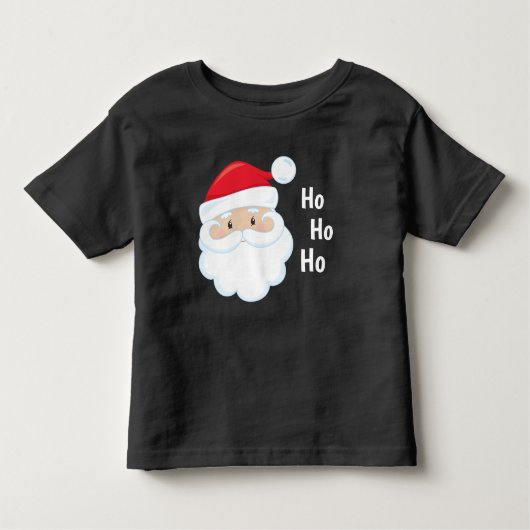 ホホーホサンタ顔クリスマスホリデイズレッドホワイト トドラーTシャツ (正面)