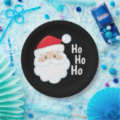 ホホーホサンタ顔クリスマスホリデイズレッドホワイト ペーパープレート (パーティー)