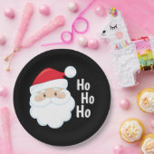 ホホーホサンタ顔クリスマスホリデイズレッドホワイト ペーパープレート (パーティー)