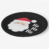 ホホーホサンタ顔クリスマスホリデイズレッドホワイト ペーパープレート (アングル)