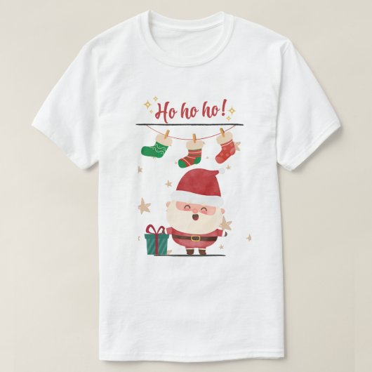 ホホーホハッピーサンタホリデーティー Tシャツ (デザイン正面)