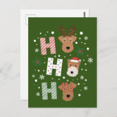 ホホーホーホーウェルシュテリアメリークリスマス ポストカード (正面/裏面)