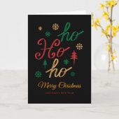 ホホ鮮やかホメリークリスマス&ハッピーニューイヤー カード (黄色い花)