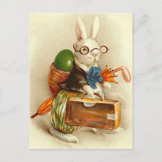 ホボイースターバニー色卵スーツケース シーズンポストカード (正面)