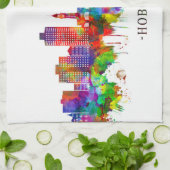 ホボケンニュージャージーのスカイライン キッチンタオル (折り畳み)