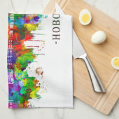 ホボケンニュージャージーのスカイライン キッチンタオル (四つ折り)