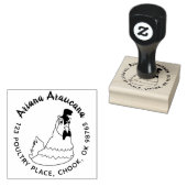 ホメおもしろいステッド用チキン差出人住所スタンプ ラバースタンプ (押印)