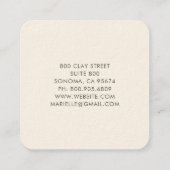 ホメオパティストのマンダラ対称性 スクエア名刺 (裏面)