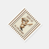 ホメルーンヒッター野球ベアー1歳の誕生日パーティー スタンダードカクテルナプキン (角)