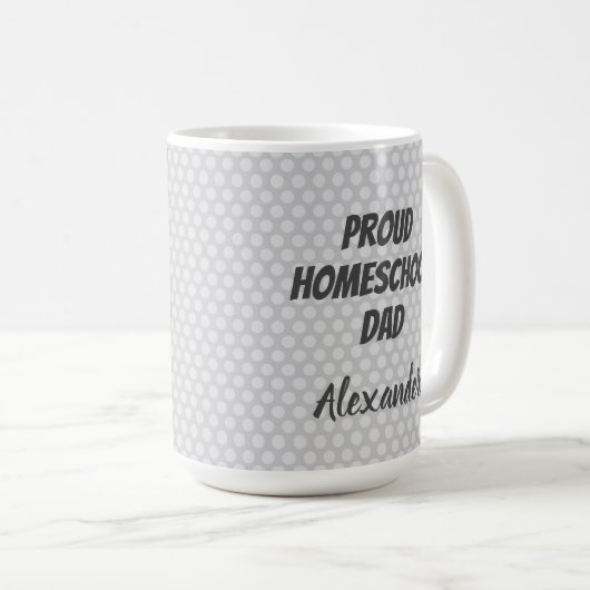 ホメ誇りを持ったチョールパパグレー水玉模様 コーヒーマグカップ (正面右)