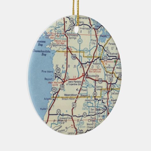 ホモササ春とダードシティヴィンテージマップ セラミックオーナメント (右)