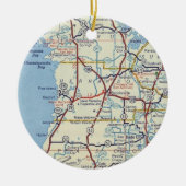 ホモササ春とダードシティヴィンテージマップ セラミックオーナメント (正面)