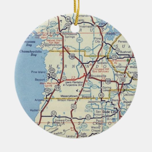 ホモササ春とダードシティヴィンテージマップ セラミックオーナメント (正面)