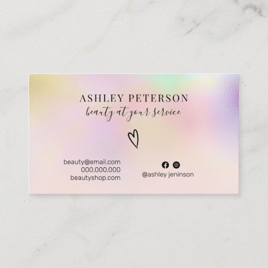 ホモダンロググラデーションラフィック·ピンクガーリー化粧 名刺 (裏面)