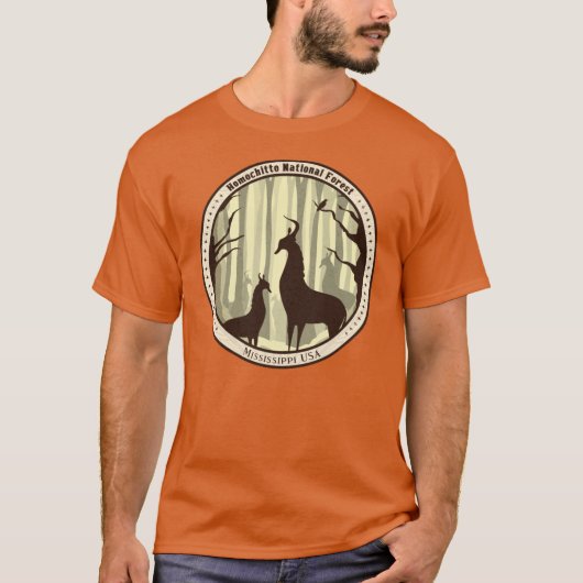 ホモチット国有林の神秘的な鹿 Tシャツ (正面)