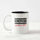 ホモフォビアは選択の一つだ ツートーンマグカップ (左)