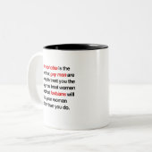 ホモフォビアは、ゲイの男性があなたを扱う恐れである ツートーンマグカップ (正面左)