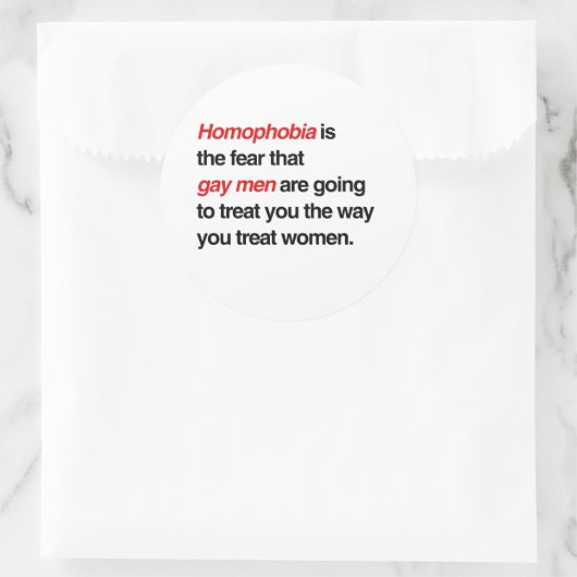 ホモフォビアは、ゲイの男性があなたを扱う恐れである ラウンドシール (バッグ)