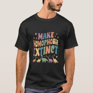 ホモフォビアを絶滅させよう 恐竜 プライド LGBTQ Tシャツ