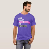 ホモフォビア支持者と難民を交換しよう Tシャツ (正面フル)