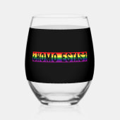 ホモ・エススペインの・メキシコゲイプライドLGBTQ月 ステムなしワイングラス (正面)