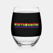 ホモ・エススペインの・メキシコゲイプライドLGBTQ月 ステムなしワイングラス (裏面)