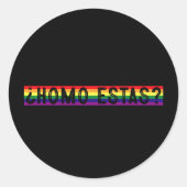 ホモ・エススペインの・メキシコゲイプライドLGBTQ月 ラウンドシール (正面)