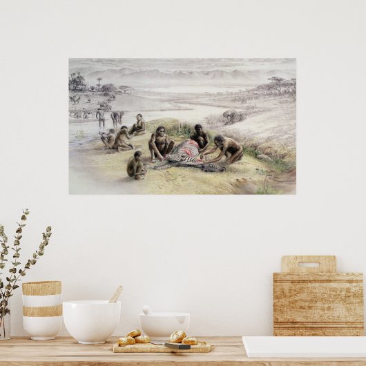 ホモ・ハビリスが占領しているキャンプの印象 ポスター (キッチン)