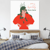 ホヤ熱狂するレディが植物おもしろい趣味で暮らす キャンバスプリント (インサイチュ (寝室))