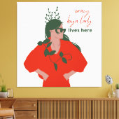 ホヤ熱狂するレディが植物おもしろい趣味で暮らす キャンバスプリント (インサイチュ (リビング))