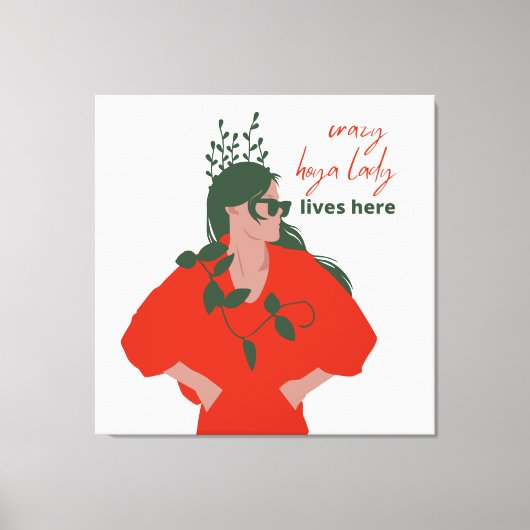 ホヤ熱狂するレディが植物おもしろい趣味で暮らす キャンバスプリント (正面)