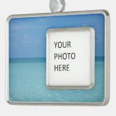 ホライズンカリブのトロピカルターコイズブルー シルバープレートフレームオーナメント (左)